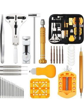 155-Piece Watch Repair Tool Kit - Complete Set for Band Adjustment, Battery